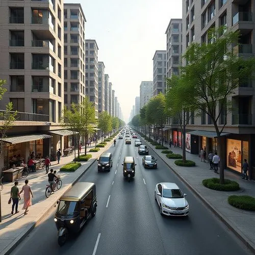 xujiahui,tram road,guangzhou,dongguan,city highway,haikou city,Illustration,Realistic Fantasy,Realistic Fantasy 02