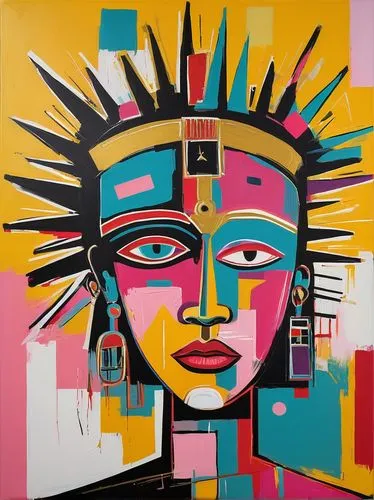 nielly,mousseau,african art,basquiat,paolozzi,indigenous painting,Art,Artistic Painting,Artistic Painting 51