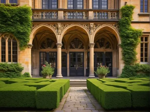 hotel de cluny,bodleian,cloister,maulbronn monastery,sudeley,waddesdon,balliol,montacute,zelenay,tyntesfield,brasenose,courtyards,wroxton,courtyard,peterhouse,highclere castle,abbaye de belloc,orangery,highclere,quadrangle,Illustration,Retro,Retro 23