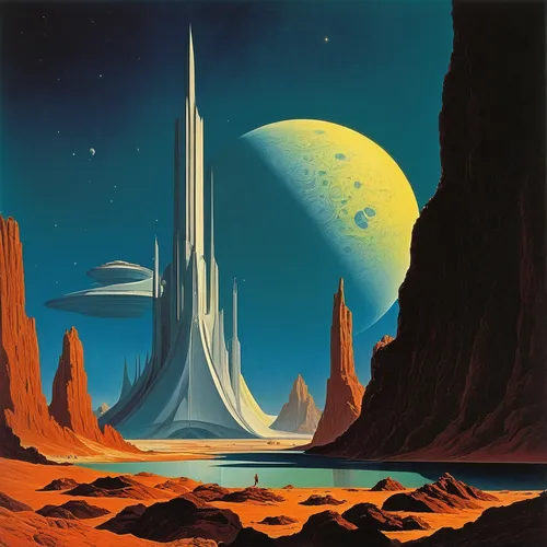 futuristic landscape,alien planet,alien world,lunar landscape,valley of the moon,earth rise,moon valley,planet mars,red planet,venus comb,pioneer 10,planet eart,terraforming,space art,science fiction,federation,atomic age,science-fiction,desert planet,voyager,Conceptual Art,Sci-Fi,Sci-Fi 16