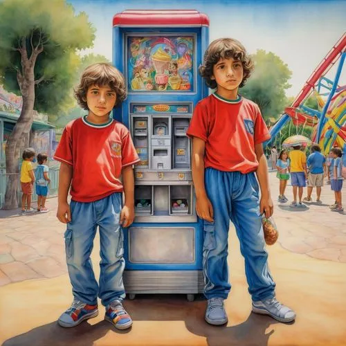 vending machines,kiosk,vending machine,payphones,nicaraguans,paletas,Art,Classical Oil Painting,Classical Oil Painting 34