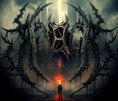 hall of the fallen,purgatory,nine-tailed,pillar of fire,oryx,spawn,end-of-admoria,scythe,throne,the throne,portal,banishment,mirror of souls,iron gate,daemon,kingdom,diablo,torch-bearer,hinnom,stargate,Realistic,Movie,Urban Destruction,Realistic,Movie,Urban Destruction