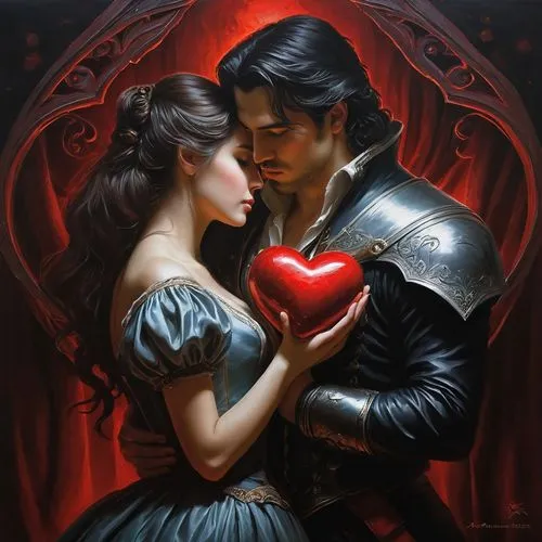 garamantes,two hearts,romantica,romantic portrait,romanza,queen of hearts,Conceptual Art,Fantasy,Fantasy 13