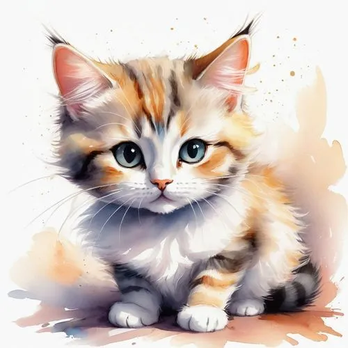 ginger kitten,cat vector,calico cat,cute cat,watercolor cat,drawing cat,kitten,tabby kitten,cartoon cat,blossom kitten,red tabby,cat drawings,little cat,breed cat,ginger cat,siberian cat,american bobtail,maincoon,cute cartoon character,calico,Illustration,Paper based,Paper Based 11