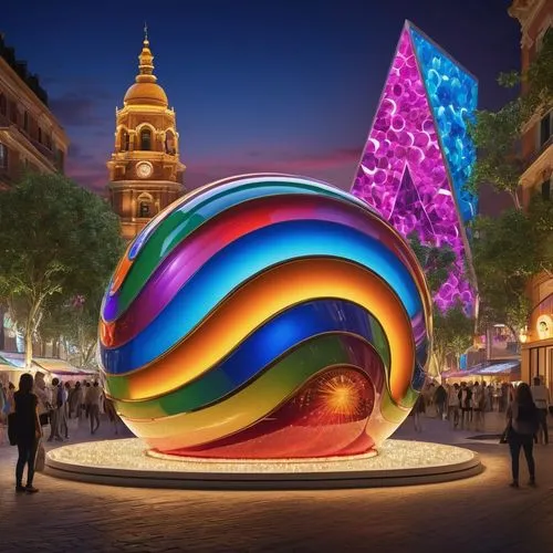 giant soap bubble,vivid sydney,prism ball,rainbow color balloons,colorful spiral,big marbles,cervantino,koons,colorful light,pedrera,colorama,colorful balloons,public art,torus,tel aviv,colorful ring,ball cube,kinetic art,colorful glass,zeil,Photography,General,Commercial