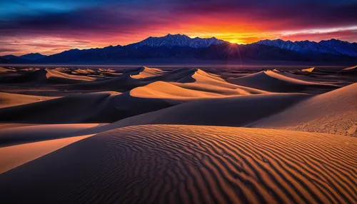 A spectacular winter sunset from the Ibex Dunes in Death Valley, California.,great dunes national park,crescent dunes,desert desert landscape,desert landscape,capture desert,great sand dunes,dune land