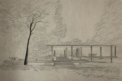 edith farnsworth house,mies,neutra,bunshaft,eichler,eisenman,chipperfield,Design Sketch,Design Sketch,Pencil