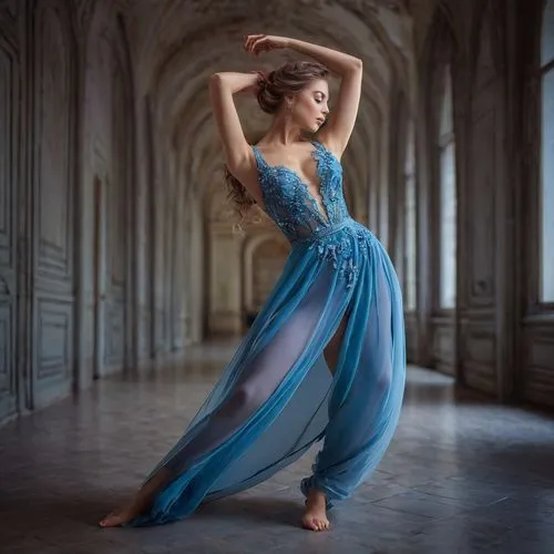 PSYCHE,danseuse,girl in a long dress,ballerina,ballet dancer,pointes,blue dress,eveningwear,vaganova,evening dress,ballet pose,gracefulness,dancer,a floor-length dress,balletic,balletto,kornelia,balle