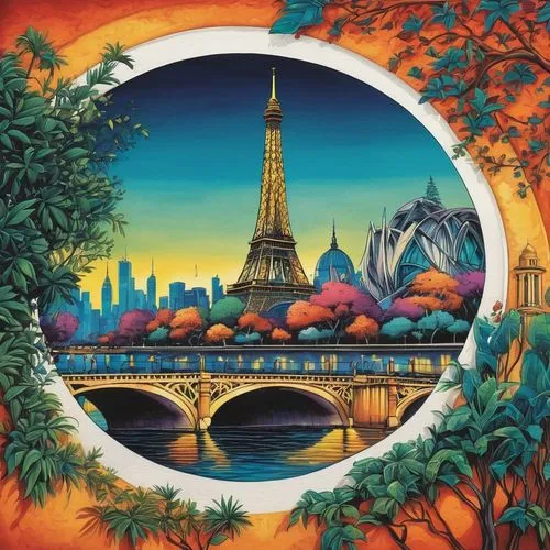 paris clip art,universal exhibition of paris,french digital background,eifel,paris,parigi,rainbow bridge,ecotopia,pariz,hakeim,background image,lachapelle,parisii,landscape background,parisien,futuroscope,round autumn frame,paris cafe,tourisme,tourist destination,Illustration,Vector,Vector 09