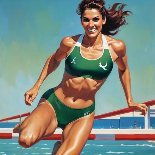 female runner,sprint woman,heptathlete,isinbayeva,sportswoman,brazilian athlete,Illustration,Paper based,Paper Based 12