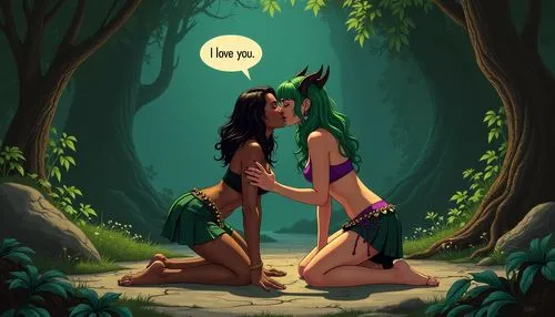 fauns,sapphic,wlw,adam and eve,elfquest,lesbos,lesbia,dryads,amazonians,catfights,fables,in the forest,poyiadjis,jasmila,bechdel,background ivy,amazons,reinas,lum,sirens