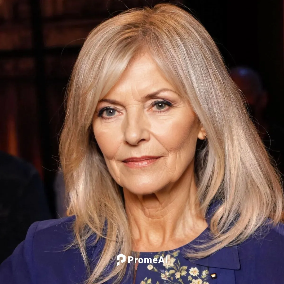 beautyful 60 yo Ulrike von der Groeben, flowered summer dress, dark brown hair,farrah fawcett,aging icon,jackie matthews,silver fox,cruella de ville,portrait of christi,carol colman,british actress,la