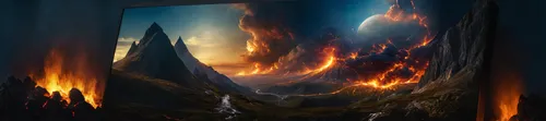 door to hell,fire background,fire screen,pillar of fire,the conflagration,burning earth,fire mountain,fire in the mountains,fire land,digital compositing,burned mount,hall of the fallen,fire planet,in