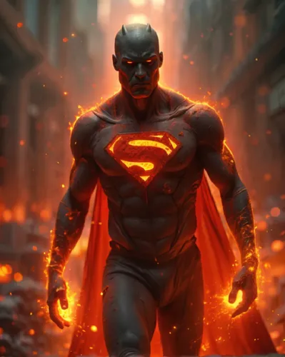 a close up of a superman movie character wearing costume,superman,kryptonian,darkseid,supes,superhero background,eradicator