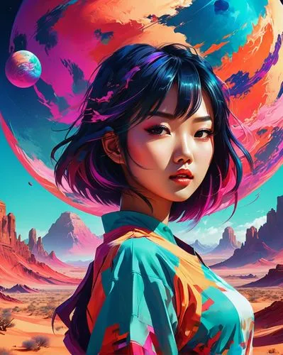 mulan,world digital painting,lunar,digital painting,space art,digital art,digital illustration,astronaut,colorful background,cosmos,planets,fantasy portrait,planet,sci fiction illustration,lunar landscape,earth rise,rosa ' amber cover,gas planet,saturn,alien planet,Conceptual Art,Daily,Daily 21