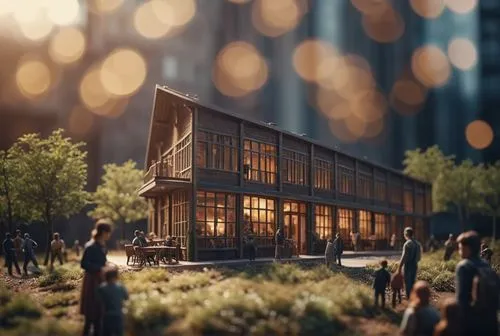 snohetta,renderings,packinghouse,timber house,3d rendering,unbuilt,Photography,General,Cinematic