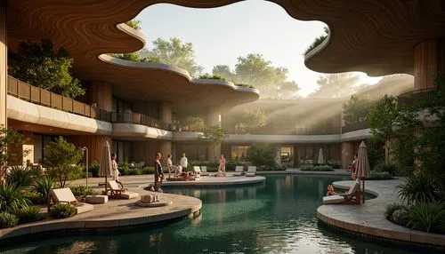 amanresorts,auroville,dorne,mid century modern,anantara,polyneices,fallingwater,tropical house,wintergarden,resort,futuristic architecture,shangri,3d rendering,oberoi,pool house,beverly hills,shangrila,asian architecture,bungalows,render