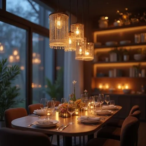 candle light dinner,table arrangement,tablescape,scandinavian style,dining room,string lights,dining table,romantic dinner,table lamps,candlelights,centrepieces,fine dining restaurant,table setting,ambient lights,tabletoppers,evening atmosphere,contemporary decor,dining,outdoor dining,chandeliered,Photography,General,Realistic