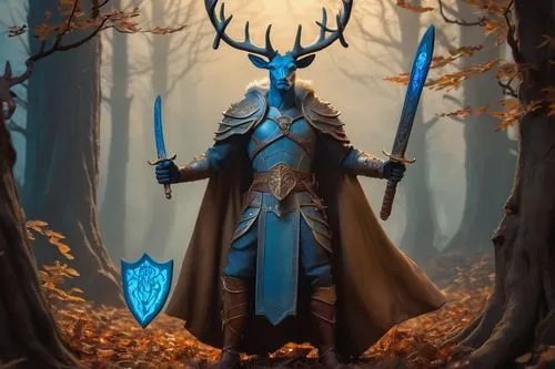 druid,blue enchantress,glowing antlers,fantasy picture,dark elf,northrend,fantasy warrior,fantasy art,heroic fantasy,wild emperor,lone warrior,horn of amaltheia,stag,huntress,fantasy portrait,druid grove,elven,summoner,elven forest,horned,Unique,3D,Clay