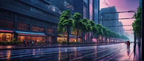 makati,guangzhou,ortigas,honolulu,paulista,bkk,bangkok,tokyo,monsoon,shinjuku,jakarta,akiba,hcmc,manila,tokyo city,rainstorm,light trail,kuala lumpur,hkmiami,cityscape,Illustration,Retro,Retro 24