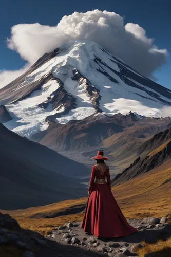 chimborazo,cotopaxi,red coat,stratovolcano,volcanic landscape,chile,red cape,calbuco volcano,man in red dress,the volcano avachinsky,popocatepetl,volcano,world digital painting,mountain vesper,tibet,maipo volcano,armenia,andes,altiplano,the volcano,Photography,Fashion Photography,Fashion Photography 18