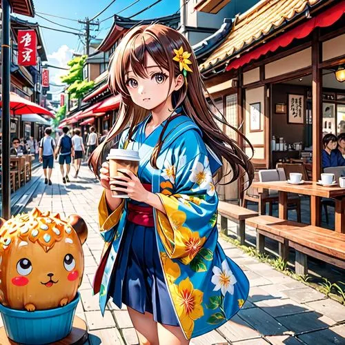 yukata,asakusa,suzumiya,uzuki,matsuri,japanese tea,Anime,Anime,General