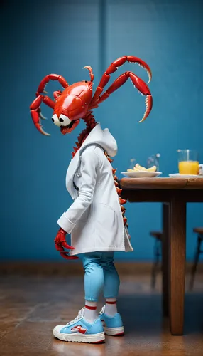 shrimp inspector gadget crayfish,shrimp inspector gadget,fish-surgeon,3d figure,smurf figure,chef,3d render,3d model,scampi,shrimp justizie,shrimpfood,3d rendered,b3d,crustacean,beaker,cartoon doctor,girl in the kitchen,chef hat,bobó shrimp,fishmonger,Photography,General,Cinematic