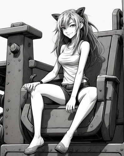 faunus,konoe,mashima,sitting on a chair,gray kitty,gray cat