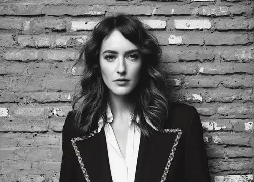 feist,banks,black coat,woman in menswear,black-and-white,andrea vitello,menswear for women,black and white photo,black suit,birce akalay,grey background,black and white,simone simon,vesper,jena,brick wall background,laurel,portrait of christi,yasemin,color black and white,Photography,Fashion Photography,Fashion Photography 23