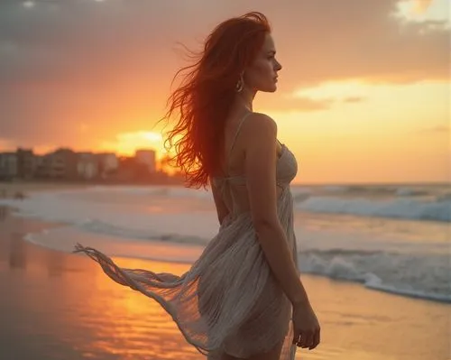 rousse,walk on the beach,girl on the dune,beautiful beach,woman silhouette,beach background,Photography,Documentary Photography,Documentary Photography 03