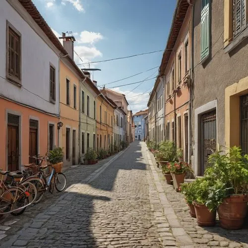 the cobbled streets,mikulov,sibiu,szentendre,getreidegasse,sarzana,lucca,izola,burano,regensburg,narrow street,neuburg,cobbled,medieval street,czech budejovice,ruelle,istrian,viamonte,moissac,sighisoara