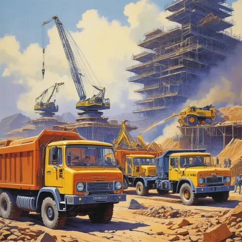 year of construction 1972-1980,construction equipment,excavators,year of construction 1954 – 1962,volvo ec,construction industry,heavy equipment,construction machine,construction vehicle,year of construction 1937 to 1952,loading cranes,construction workers,heavy construction,ford cargo,kamaz,container cranes,construction site,two-way excavator,harbor cranes,construction work,Conceptual Art,Sci-Fi,Sci-Fi 18