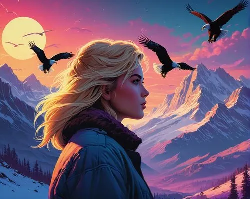 ladyhawke,birds of prey-night,annabeth,birds of prey,sci fiction illustration,hildebrandt,eagle illustration,bird illustration,eilonwy,the spirit of the mountains,eyrie,dawnstar,bluebird,elsa,glorfindel,heatherley,game illustration,ornithology,hedwig,falconers,Conceptual Art,Sci-Fi,Sci-Fi 12