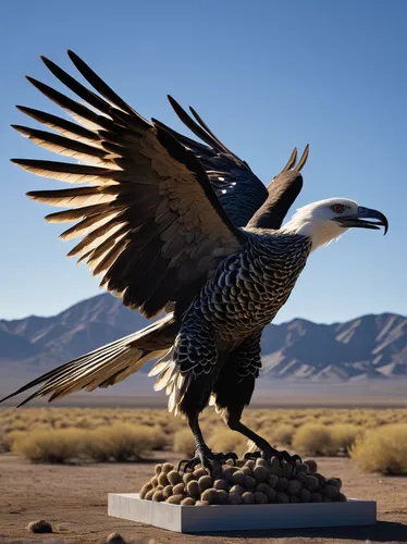 Write a thrilling adventure where an Aarakocra warrior embarks on a dangerous quest to rescue their captured flock.,mongolian eagle,steppe eagle,eagle,mountain hawk eagle,eagle eastern,raven sculpture