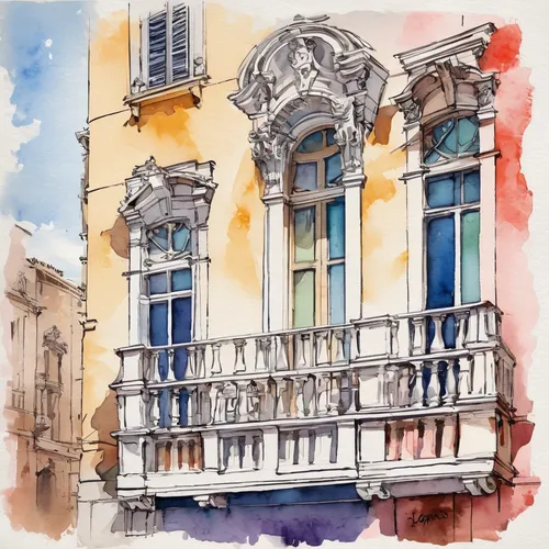 watercolor paris balcony,watercolor paris shops,watercolor paris,facade painting,watercolor shops,watercolor frame,french windows,watercolour frame,watercolor cafe,buildings italy,sicily window,watercolor,aix-en-provence,lecce,colorful facade,watercolors,facades,balconies,navona,classical architecture,Illustration,Paper based,Paper Based 25