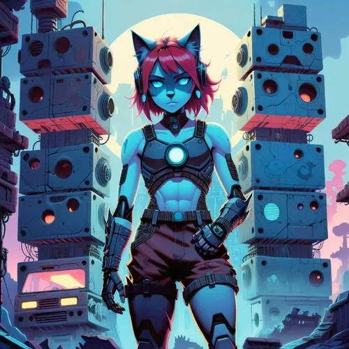 transistor,mae,rocket raccoon,nepeta,salvadora,domino,Illustration,American Style,American Style 03