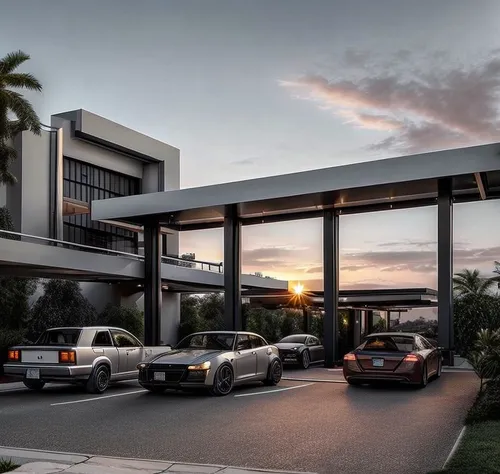 sunset urban area with cars,florida home,luxury home,crib,modern house,underground garage,garage door,modern architecture,mansion,driveway,garage,luxury property,beautiful home,luxury real estate,car 