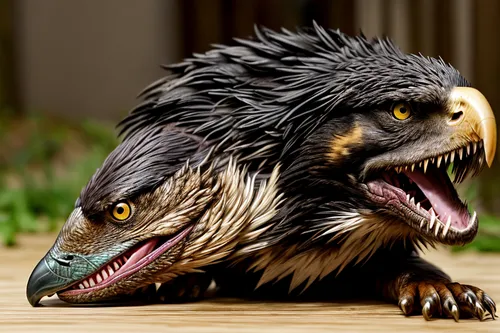 raven sculpture,predatory bird,calyptorhynchus banksii,bearded vulture,gryphon,pyrrhocorax graculus,new world porcupine,porcupine,schleich,corvus corax,anthropomorphized animals,peccary,griffon bruxellois,screaming bird,predation,feathered race,fractalius,reconstruction,uintatherium,mandrill