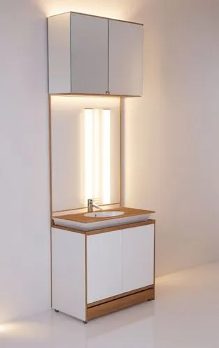 all white bathroom cabinet,a cabinet with two doors and a mirror,table lamp,retro lamp,desk lamp,energy-saving lamp,foscarini,floor lamp,Photography,General,Realistic