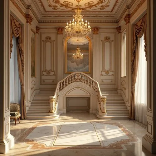 royal interior,enfilade,ornate room,ritzau,entrance hall,cochere,hallway,europe palace,foyer,empty interior,ballroom,neoclassical,palladianism,hallway space,grandeur,mikhailovsky,parlor,staircase,marble palace,baroque,Photography,General,Realistic