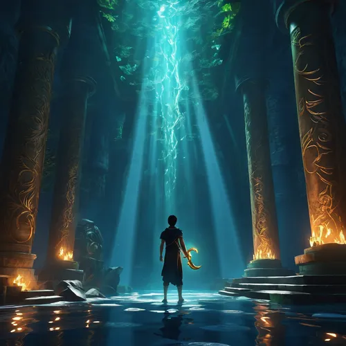 the pillar of light,games of light,hall of the fallen,fantasia,light bearer,cg artwork,the mystical path,world digital painting,pillars,artemis temple,sci fiction illustration,atlantis,concept art,fantasy picture,game illustration,mirror of souls,druid grove,illumination,underwater background,inner light,Photography,Artistic Photography,Artistic Photography 15