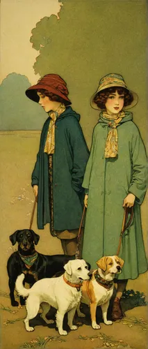 basset artésien normand,kennel club,girl with dog,kate greenaway,dog walker,walking dogs,three dogs,old english terrier,dog frame,hunting dogs,color dogs,fox terrier,boy and dog,dog walking,pilgrims,croquet,playing dogs,common shepherd's purse,dog street,female dog,Illustration,Retro,Retro 17