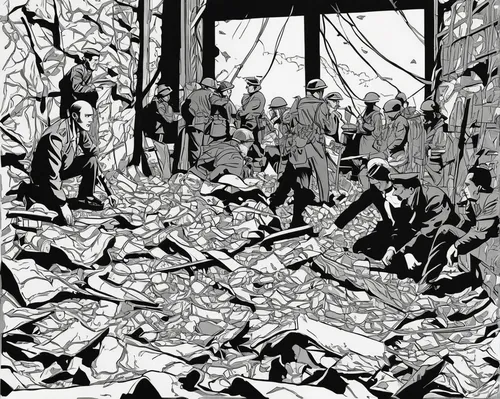 stock market collapse,twenties of the twentieth century,office line art,collapse of money,mail flood,western debt and the handling,smashed glass,pile of newspapers,financial crisis,the sale,people reading newspaper,old trading stock market,shrovetide,the boiler room,home destruction,debris,sewol ferry disaster,first world war,economic crisis,cool woodblock images,Illustration,Black and White,Black and White 02