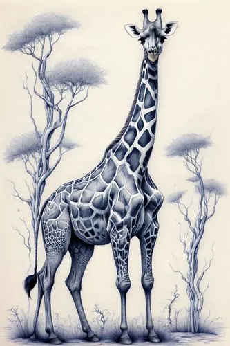 giraffidae,giraffe,two giraffes,whimsical animals,giraffes,anthropomorphized animals,serengeti,geometrical animal,line art animals,african art,fauna,savanna,etosha,giraffe plush toy,forest animals,long neck,deer illustration,straw animal,camelid,terrestrial animal,Illustration,Black and White,Black and White 07