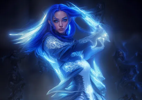 blue enchantress,bluefire,patronus,gradimir,ice queen,icewind