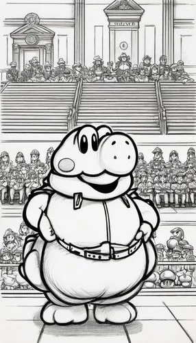 true toad,michelangelo,vaticano,toad,sound studo,yoshi,frog background,greek in a circle,peanuts,michelin,pambazo,mayor,tortoise,musei vaticani,us supreme court,mario,baymax,turtle,frog king,super mario,Illustration,Black and White,Black and White 30