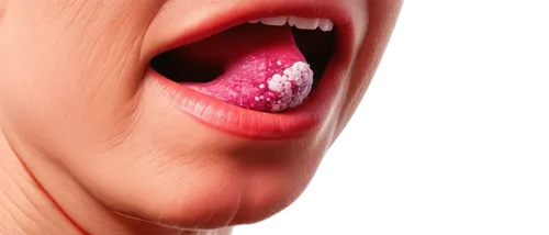 Microscopic image, inflamed vocal cords, redness, swelling, lesions, white patches, granulomas, magnified view, 3D composition, dramatic lighting, realistic texture, detailed structure, medical illust