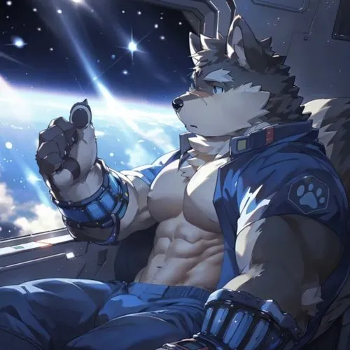 结实的腹肌,constellation wolf,space tourism,astronomer,north star,wolf,jackal,refuel,star sky,fighter pilot,space voyage,astronaut,space travel,space,howl,shasta,cockpit,space station,stargazing,pilot,rock