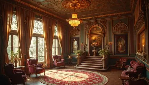 victorian room,royal interior,ornate room,entrance hall,foyer,wade rooms,sitting room,parlor,harlaxton,breakfast room,dandelion hall,ritzau,highclere castle,cliveden,dining room,claridge,danish room,the interior of the,lanesborough,orangery,Photography,General,Realistic