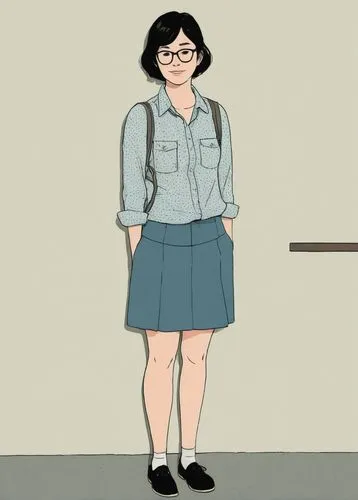 a uniform,miyahara,shirtdress,schoolteacher,school skirt,tatsuro,woman in menswear,librarian,mikiko,rotoscoped,kuriyama,shirtdresses,pao,chambray,janeane,schoolmistress,hemlines,schoolmarm,school clothes,hirono,Illustration,Vector,Vector 10